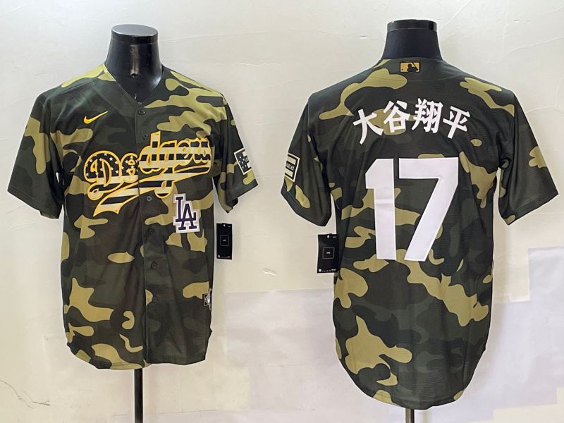 Men Los Angeles Dodgers #17 Ohtani Camo Joint Name 2025 Nike MLB Jersey style 24